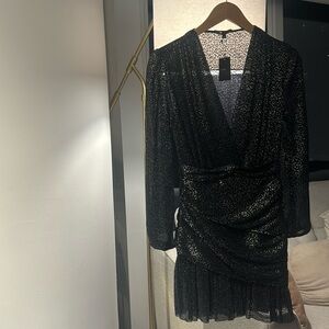 Maje Dress in navy blue (metallic pattern) 
Never worn and still has a tag